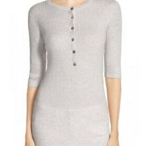 NWT Vince rib skinny HGY Henley top